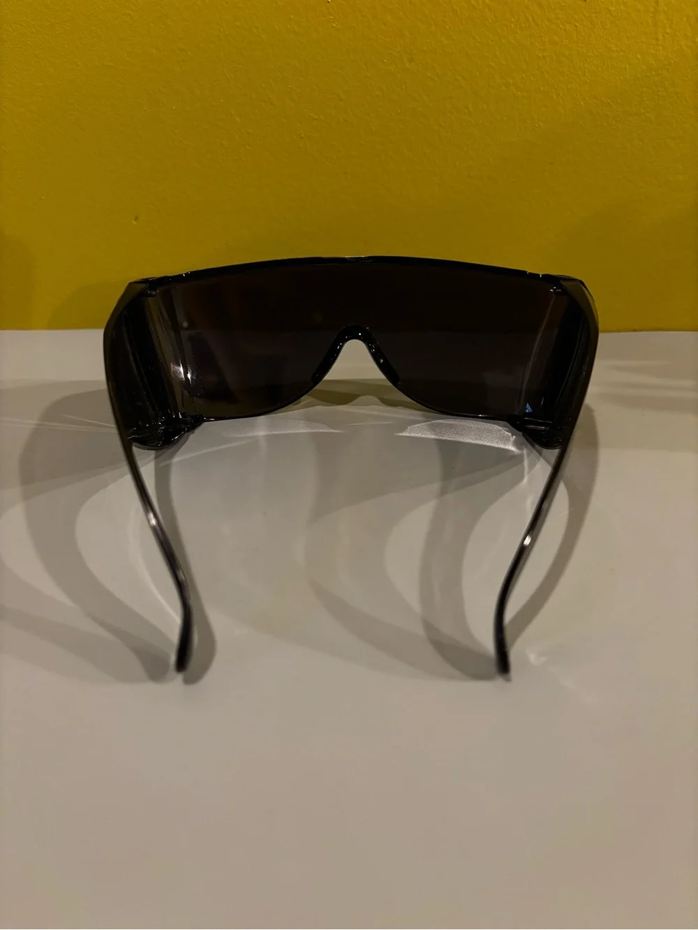 Futuristic Oversized Black Shield Sunglasses0714